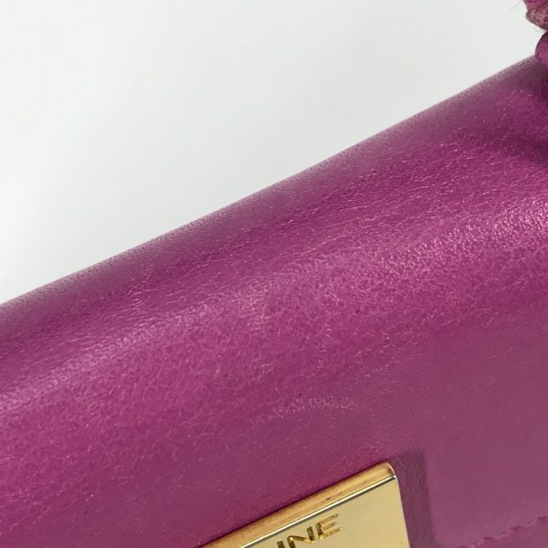 or 240116 15 12 Celine Mini Vintage Handbag Leather Purple