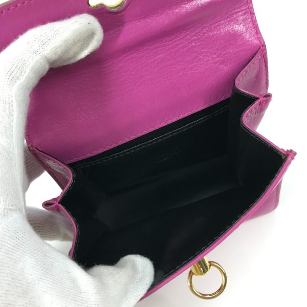 or 240116 15 13 Celine Mini Vintage Handbag Leather Purple