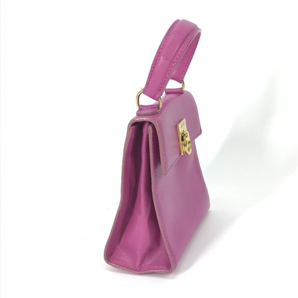 or 240116 15 3 Celine Mini Vintage Handbag Leather Purple