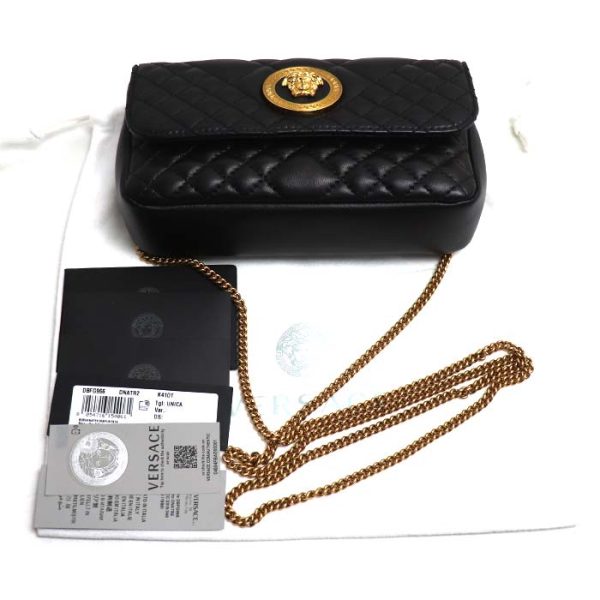 ot24 0217 7 224 VERSACE Medusa Icon Mini Chain Bag Black