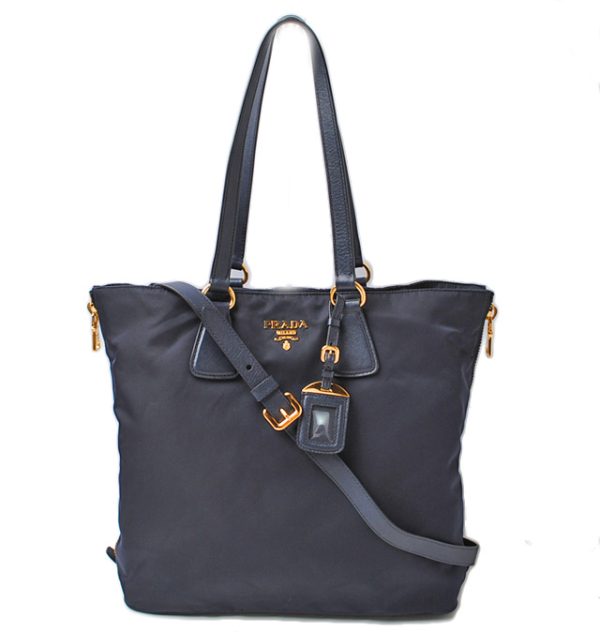 p 16 081 1 Prada Tote Shoulder Bag Nylon 2 Way Strap Included Blue