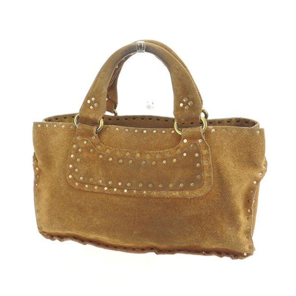 p220 Celine Studded Boogie Bag Brown Gold Suede