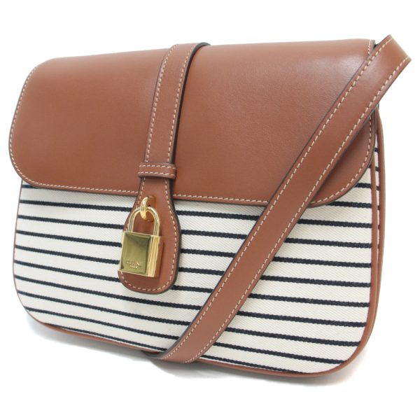 pr13062124 1 Celine Shoulder Bag Medium Taboo Stripe Canvas Calf