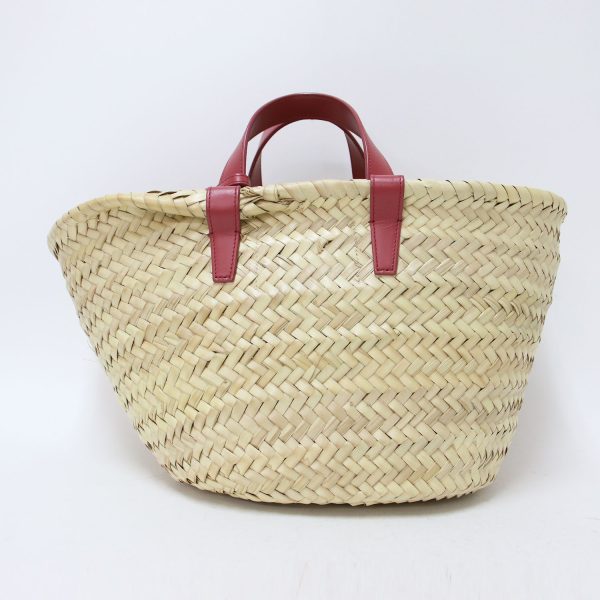 pr13112405 4 Celine Teen Basket Bag Beige Red Raffia Leather Triomphe Classic Pannier