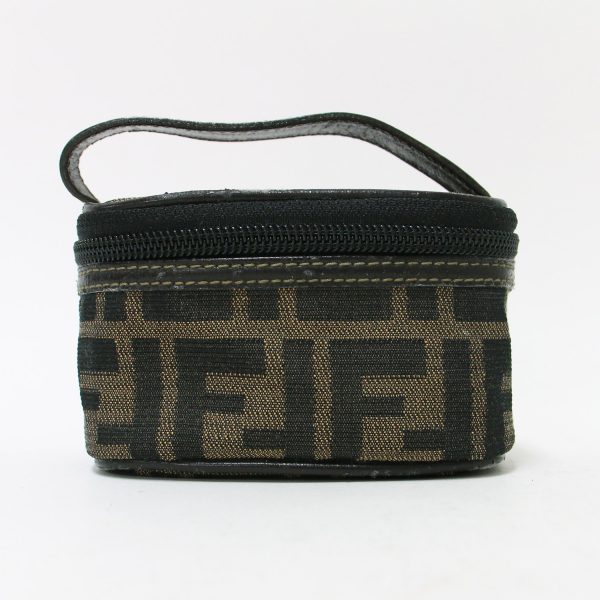 pr14050071 3 Fendi Pouch Vanity Zucca Pattern Vintage Brown