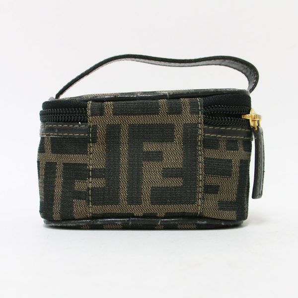 pr14050071 4 Fendi Pouch Vanity Zucca Pattern Vintage Brown