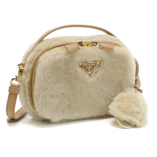 pra1bh208011 1 Prada Odette Shearling Shoulder Bag Beige