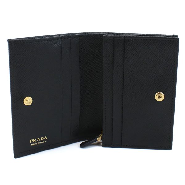 pra1mv021031 3 Prada Bifold Wallet with Coin Purse Black