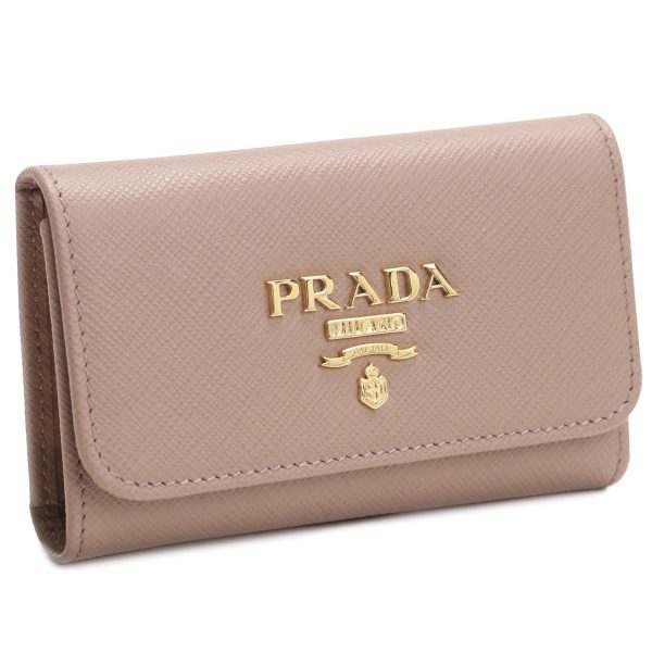 pra1pg004081 1 Prada 4 Key Case CIPRIA Beige