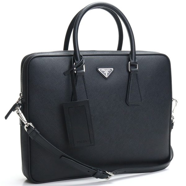 pra2ve368011 1 Prada Briefcase Business Bag Leather Genuine Saffiano Black