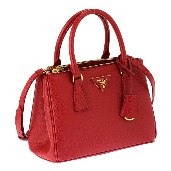 prd 1ba896slufuoco Prada 2WAY Handbag Tote Shoulder Crossbody Fire Red