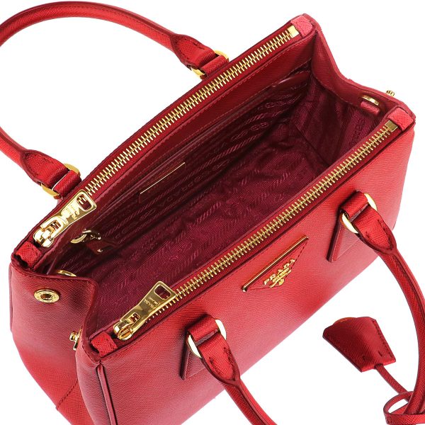 prd 1ba896slufuoco 3 Prada 2WAY Handbag Tote Shoulder Crossbody Fire Red