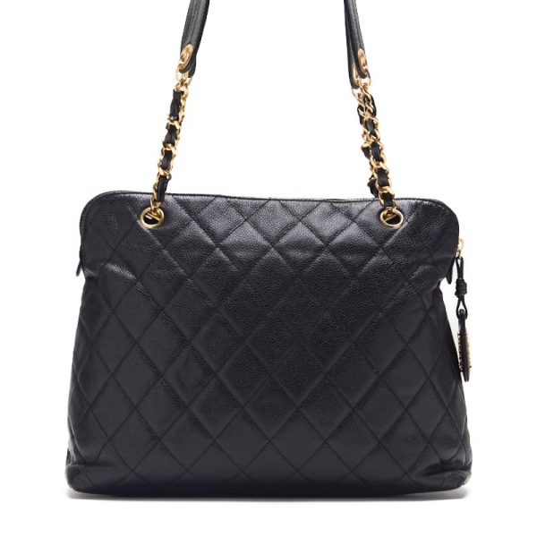 qploadbyrk9jm 4 Chanel Matelasse Outside Flap Double Chain Caviar Skin Black Gold