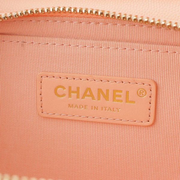 re cha sh w 00224 6 Chanel Caviar Skin Matelasse Chain Shoulder Bag Salmon Pink