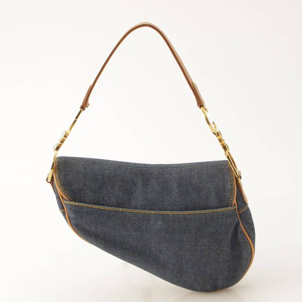 re ist ha w 00054 3 Christian Dior Denim Saddle Hand Bag Indigo