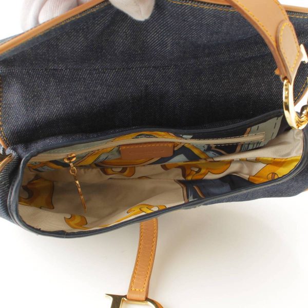 re ist ha w 00054 5 Christian Dior Denim Saddle Hand Bag Indigo