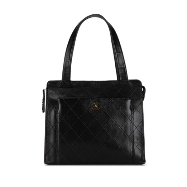 rhbpldbau1rorfhn 1 Chanel Matelasse Cocomark Handbag Tote Bag Black