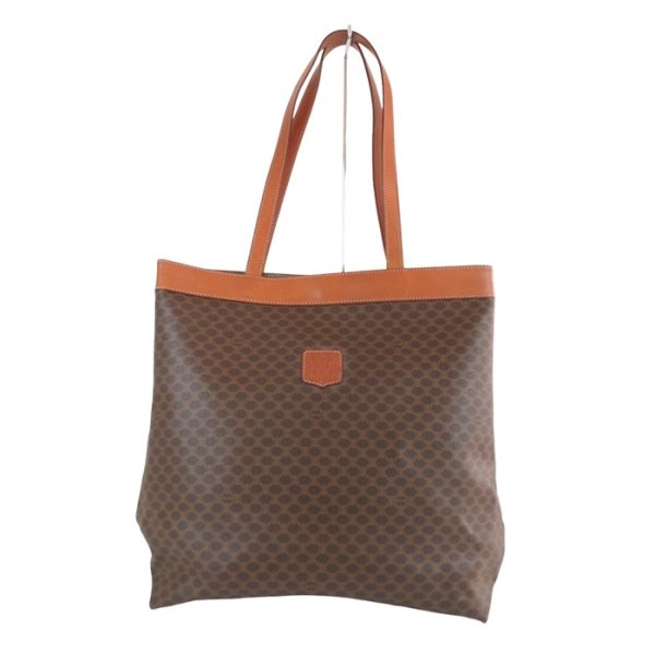 rk10081 1 Celine Macadam Shoulder Tote Bag Leather Brown