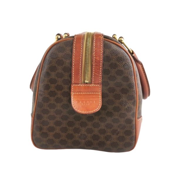 rk10126 25 Celine Macadam Mini Boston Bag Leather Brown