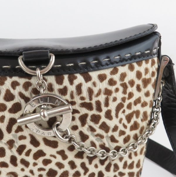 rk10153 07 Celine Haraco Leopard Shoulder Bag Leather Black