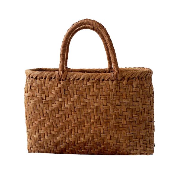 s1 Kagoya Wild Grape Basket Bag Brown