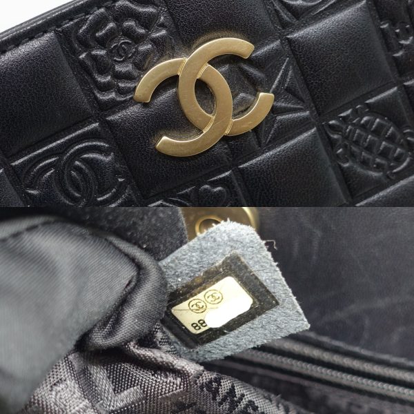 s2406 06 504192sz 08 Chanel Icon Line Tote Bag Lambskin Coco Mark Black