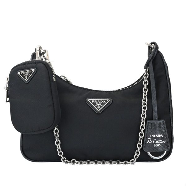 s350625 02 01 Prada Re Nylon Bag Shoulder 2WAY Black