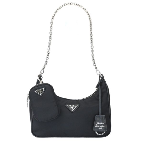 s350625 02 04 Prada Re Nylon Bag Shoulder 2WAY Black