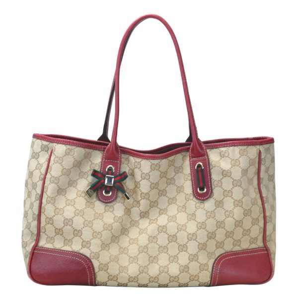 s350805 19 03 Gucci Princy Medium Tote Sherry Line Beige Red