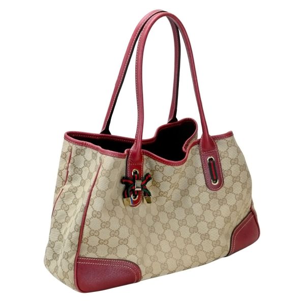 s350805 19 05 Gucci Princy Medium Tote Sherry Line Beige Red