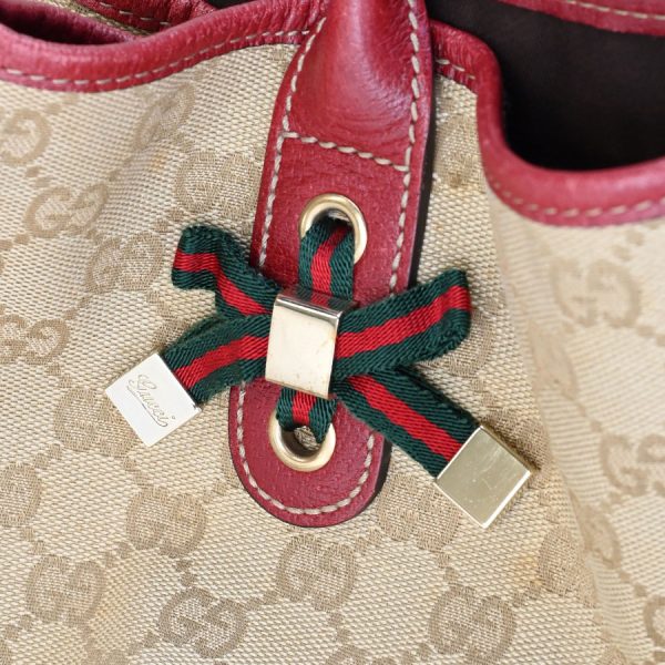 s350805 19 08 Gucci Princy Medium Tote Sherry Line Beige Red