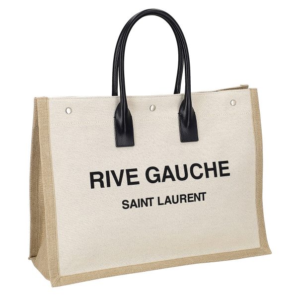 sal 509415aavu9054 Saint Laurent Tote Bag White Linen Beige