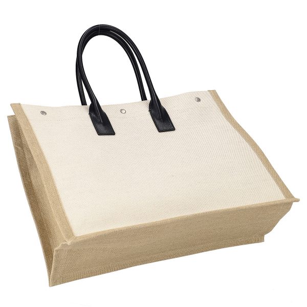 sal 509415aavu9054 1 Saint Laurent Tote Bag White Linen Beige