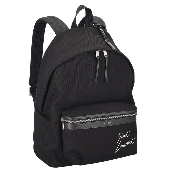 sal 534968aavv1070 Saint Laurent Cotton Backpack Rucksack Black