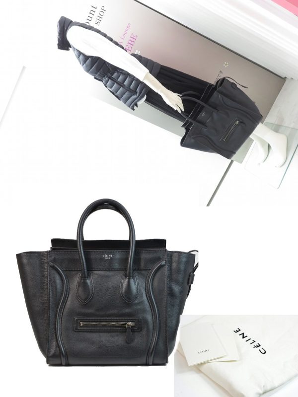 sb1709234a Celine Bag Luggage Mini Shopper Black