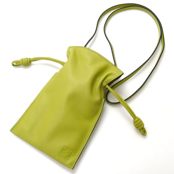 sb23 0609 24 1 Loewe Flamenco Pocket Shoulder Bag Lime Yellow