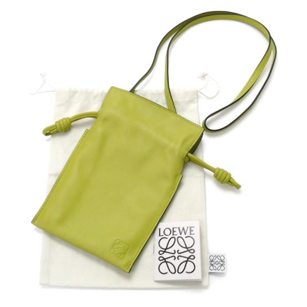 sb23 0609 24 7 Loewe Flamenco Pocket Shoulder Bag Lime Yellow