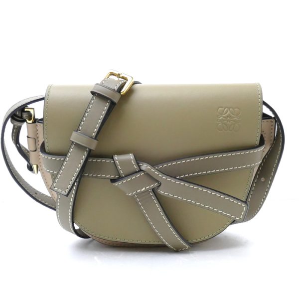 sb23 1013 18 1 Loewe Gate Dual Mini Shoulder Bag Green Beige