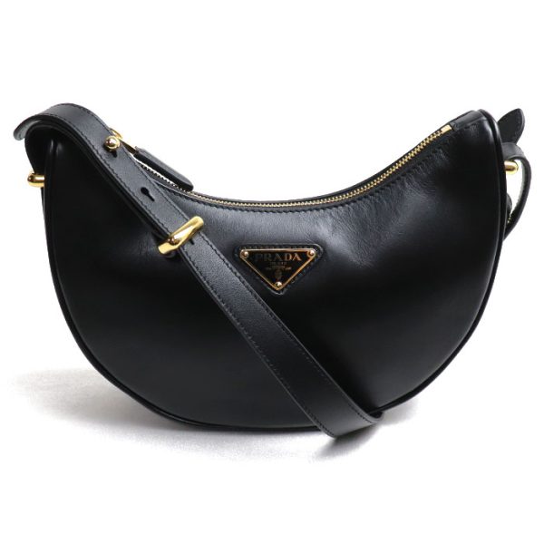 sb23 1208 34 1209 Prada Arke Shoulder Bag Black