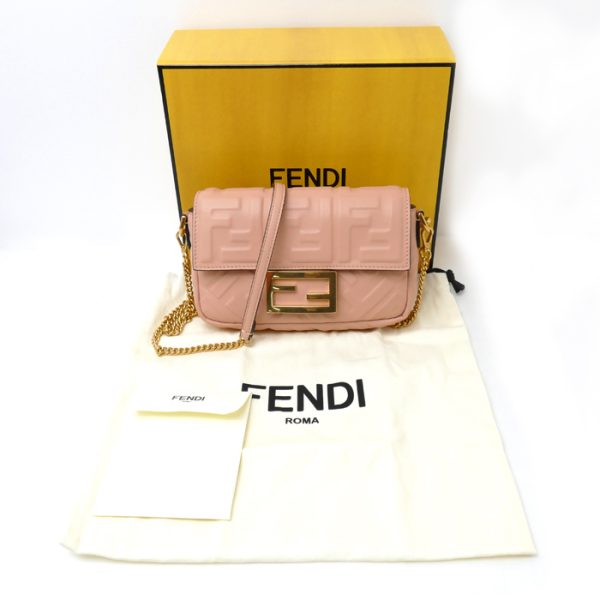 sb23 1208 35 8 Fendi Zucca Mini Bucket Shoulder Bag Pink