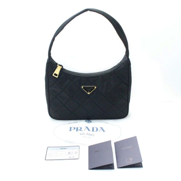 sb24 0119 14 6 Prada Tessuto Impunto Handbag Black