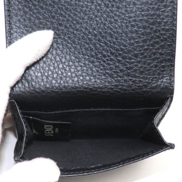 sb24 0209 41 214 Fendi FF Logo Trifold Wallet Black