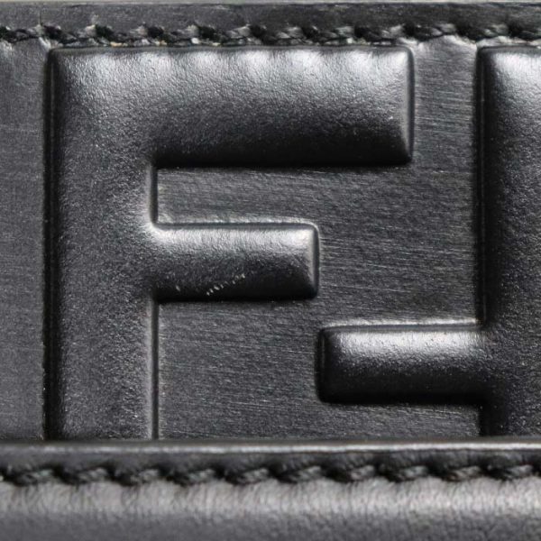 sb24 0216 43 223 Fendi Zucca Embossed Leather Shoulder Bag Black