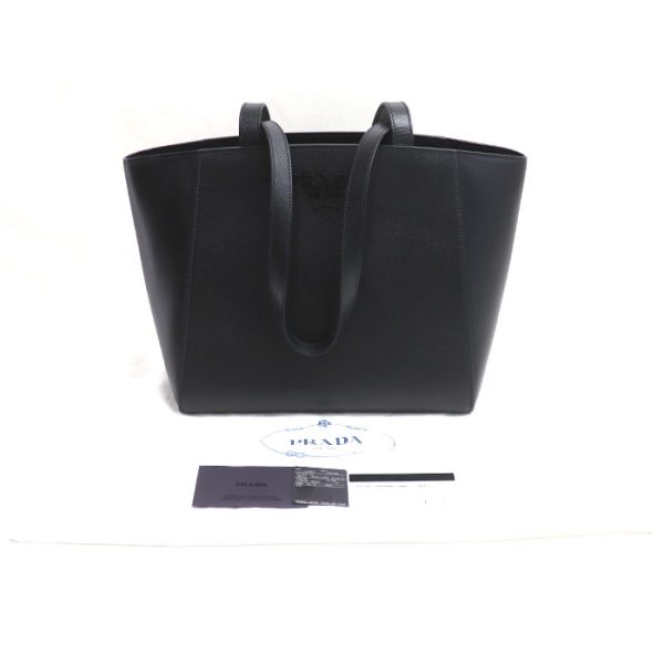 sb24 0315 32 322 Prada Saffiano Cuir Tote Bag Black