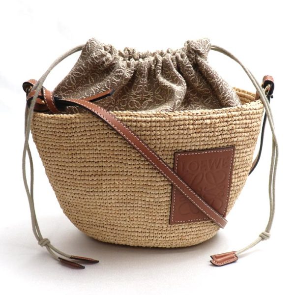 sb24 0315 34 316 Loewe Pochette Bag Shoulder Bag Natural Tan Basket Bag Raffia