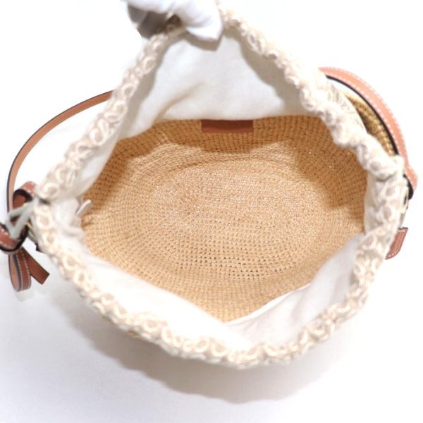 sb24 0315 34 319 Loewe Pochette Bag Shoulder Bag Natural Tan Basket Bag Raffia