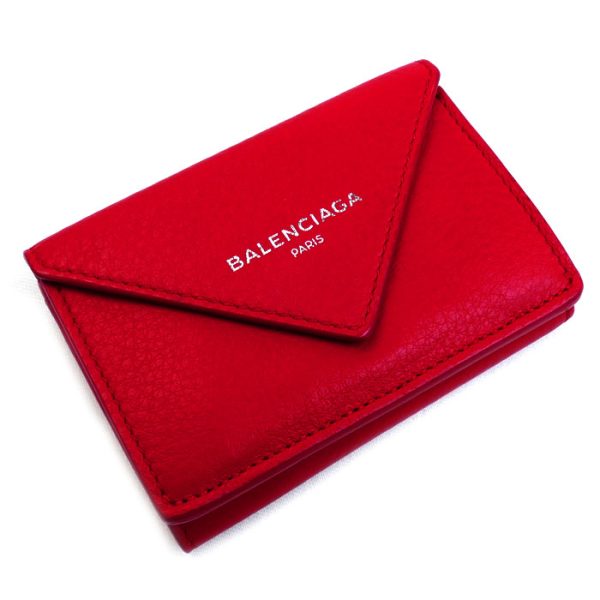 sb24 0405 23 1 Balenciaga Paper Mini Trifold Wallet Red