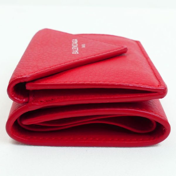 sb24 0405 23 3 Balenciaga Paper Mini Trifold Wallet Red