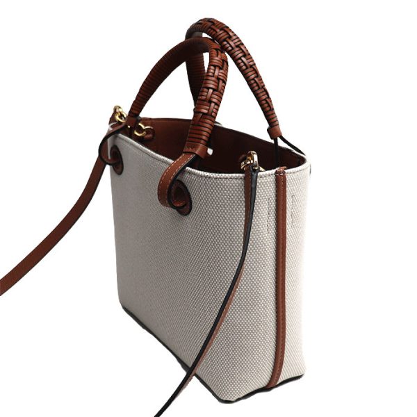 sb24 0405 26 407 Loewe Anagram Tote Bag Mini 2Way Ecru Tan