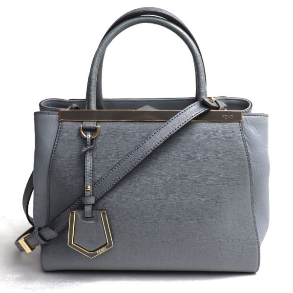 sb24 0412 25 413 Fendi Petit Toujours 2Way Shoulder Bag Gray Two Tone Color